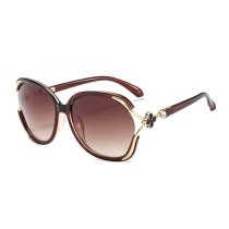Ladies Fashion Metal Clover Sunglasses Elegant Frame Trendy Driving Glasses Sunglasses