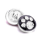 paw 20MM  design Rhinestone  Metal snap buttons