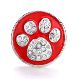 paw 20MM  design Rhinestone  Metal snap buttons
