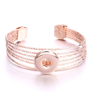 Metal 1 buttons snap rose gold bracelet fit 18&20MM snap button jewelry