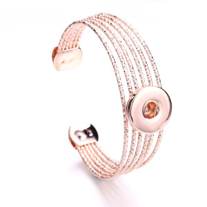 Metal 1 buttons snap rose gold bracelet fit 18&20MM snap button jewelry