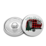 Clover Snowman love Christmas 20MM  Painted metal snaps