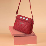 Crossbody Shoulder Bag Heart Embroidered Large Capacity Ladies Bag fit 18mm snap button jewelry