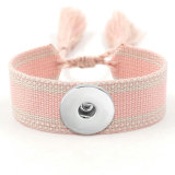 Ribbon Bracelet DIY Embroidered Tassel Wristband fit18&20MM  snaps jewelry