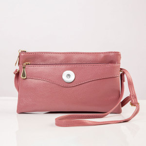 Soft Leather Lychee Pattern Small Square Bag Clutch Diagonal Bag fit 18mm snap button jewelry