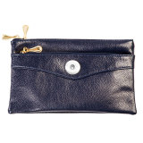 Soft Leather Lychee Pattern Small Square Bag Clutch Diagonal Bag fit 18mm snap button jewelry