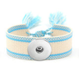 Ribbon Bracelet DIY Embroidered Tassel Wristband fit18&20MM  snaps jewelry