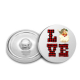 Clover Snowman love Christmas 20MM  Painted metal snaps
