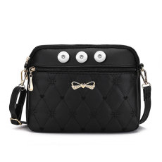 Crossbody Shoulder Bag Heart Embroidered Large Capacity Ladies Bag fit 18mm snap button jewelry