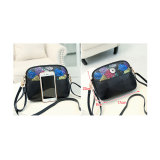 Crossbody bag retro stitching multi-layer mobile phone shoulder bag fit 18mm snap button jewelry