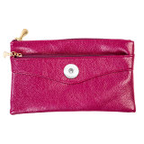 Soft Leather Lychee Pattern Small Square Bag Clutch Diagonal Bag fit 18mm snap button jewelry