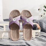 linen slippers non-slip summer home mute fit18&20MM  snaps jewelry