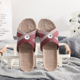 linen slippers non-slip summer home mute fit18&20MM  snaps jewelry