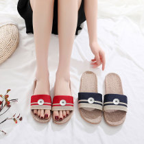 linen slippers non-slip summer home mute fit18&20MM  snaps jewelry