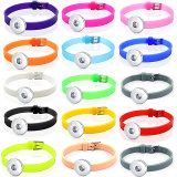 Multicolor adjustable silicone bracelet Elasticity fit 18-20mm snaps