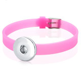 Multicolor adjustable silicone bracelet Elasticity fit 18-20mm snaps