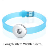 Multicolor adjustable silicone bracelet Elasticity fit 18-20mm snaps