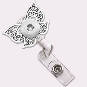 360° rotation Metal Badge Reel ID holder, retractable badge holder Stretchable to 60CM Fit 18/20mm snaps snaps jewelry