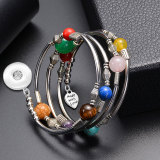 Spiral Multilayer Braided Jewelry Bracelet Yogi Chakra Bracelet fit18&20MM  snaps jewelry