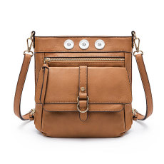 Solid color multifunctional one-shoulder messenger women's fashion vertical small square bag fit 18mm snap button jewelry