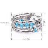 Hand-beaded multi-turn winding bracelet Natural crystal tree of life fit18&20MM  snaps jewelry
