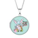 8 styles Stainless steel painted Phase box, chain length 60cm, diameter 2.7cm rabbit Christmas