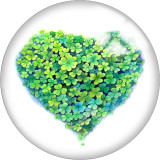 20MM Clover happy easter glass snaps buttons