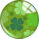 20MM Clover happy easter glass snaps buttons