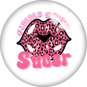 20MM love lips Valentine's Day glass snaps buttons