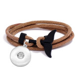 Couple Milan Line Ocean Series Anchor Style Whale Tail Bracelet Braided Rope Men's and Women's Bracelets fit 18mm snap button jewelry