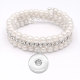 Pearl Rhinestones 3 turns wrap bracelet fit snaps jewelry