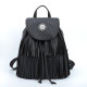 Drawstring casual soft leather large pocket temperament large capacity backpack tassel bag fit 18mm snap button jewelry