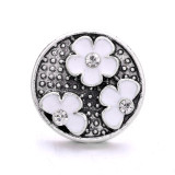 20MM  flower enamel Rhinestones   design  Metal snap buttons