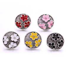 20MM  flower enamel Rhinestones   design  Metal snap buttons