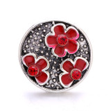 20MM  flower enamel Rhinestones   design  Metal snap buttons