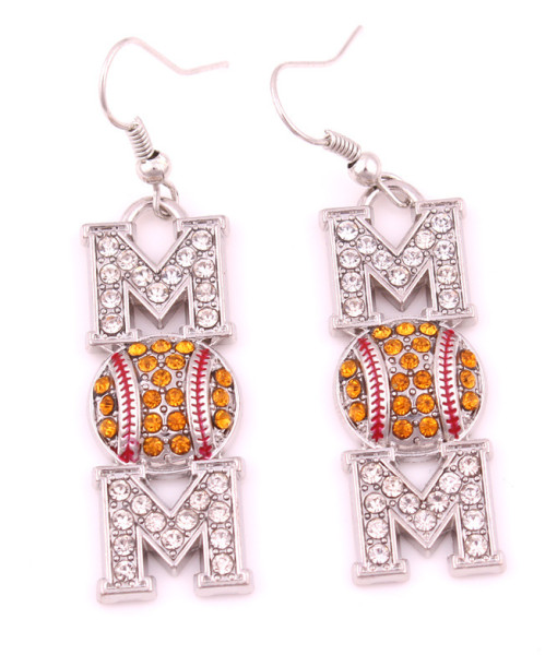 MOM Letter Earrings Softball Baseball Earrings Mother's Day