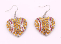 Alloy Heart Softball Baseball Earrings