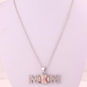 Team MOM Softball Pendant Alloy Necklace Mother's Day