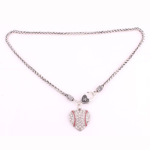 LOVE Heart Softball Baseball Necklace