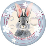20MM rabbit Cat Unicorn glass snaps buttons