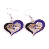 NFL peach heart dripping oil 32 sports team series cowboy and other logo earrings