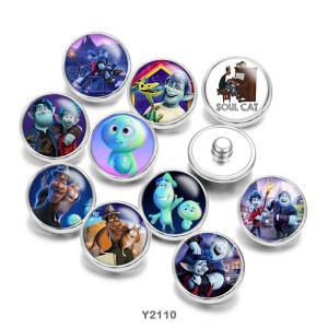 20MM Cartoon soul cat glass snaps buttons