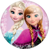 20MM Cartoon princess glass snaps buttons
