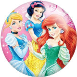 20MM Cartoon princess glass snaps buttons