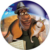 20MM Cartoon soul cat glass snaps buttons