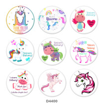 20MM unicorn Print glass snaps buttons