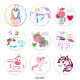 20MM unicorn Print glass snaps buttons