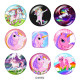 20MM unicorn Print glass snaps buttons