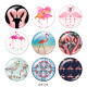 Painted metal 20mm snap buttons  Flamingo Print