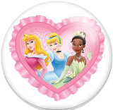 20MM Cartoon princess  glass snaps buttons